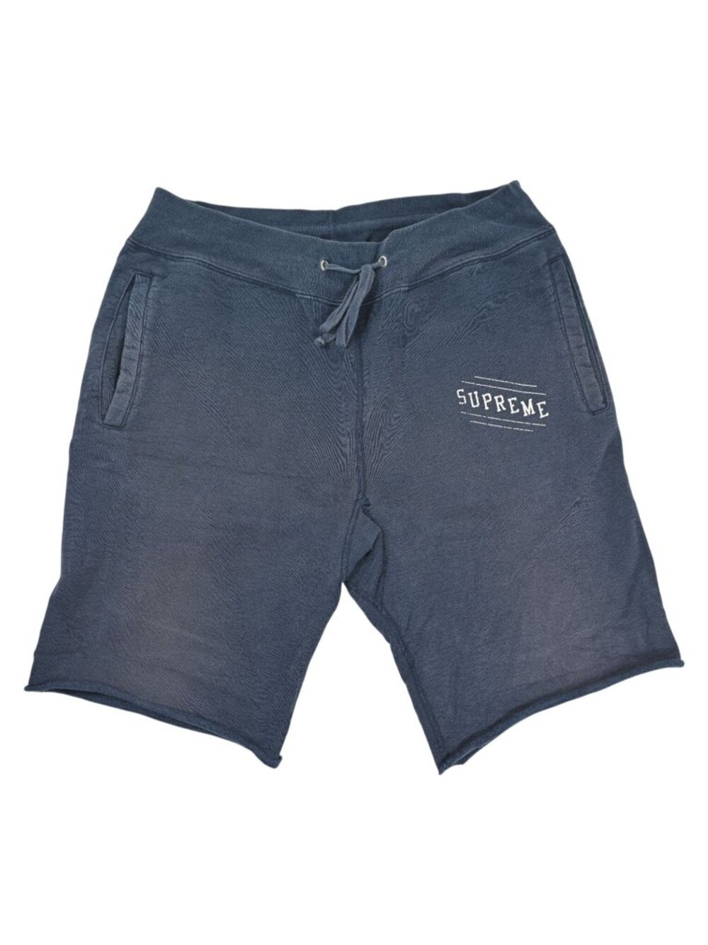 Supreme Drawstring Logo Shorts in Blue